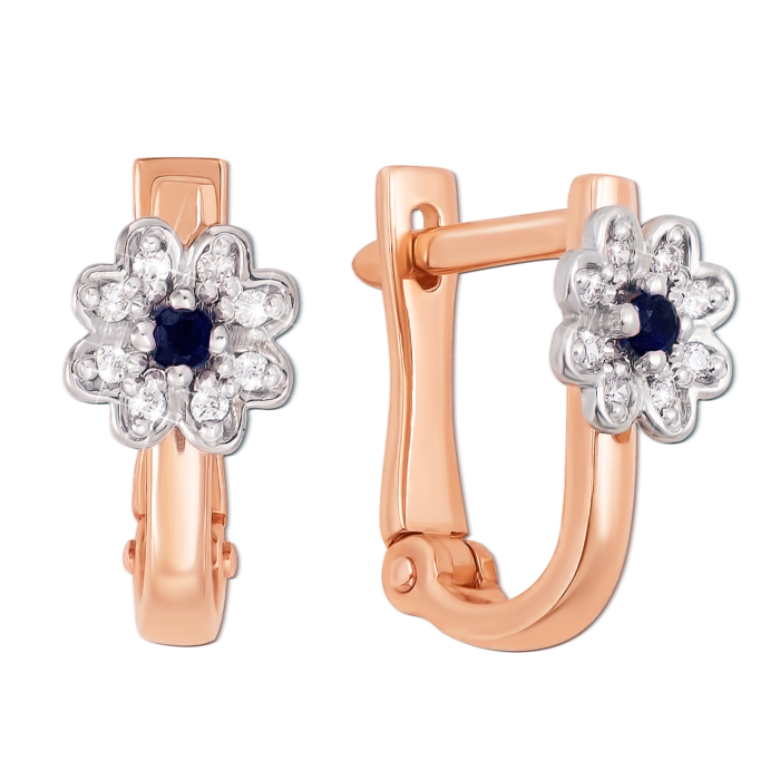 12345 Золоті сережки з діамантами і сапфірами. Артикул 52778/0.8сап 12345 грн12,654 12345