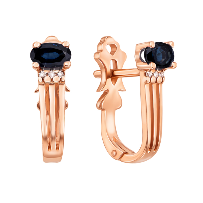 12345 Золоті сережки з діамантами і сапфіром. Артикул 52783/0.8Sсап 12345 грн23,464 12345