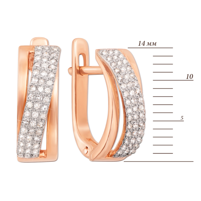 12345 Золоті сережки з діамантами. Артикул 52832/0.8S 12345 грн48,009 12345