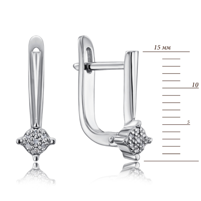 Золотые серьги с бриллиантами. Артикул 52893/02/1/8007