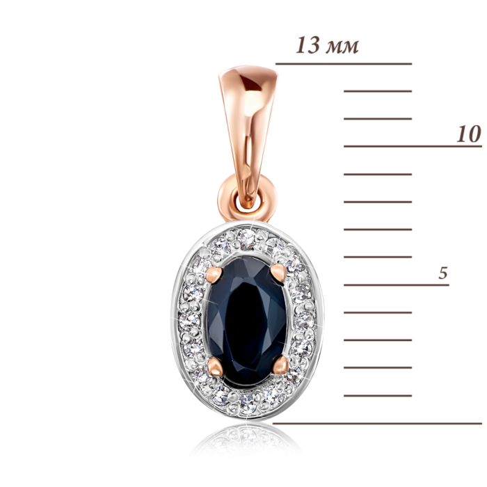 12345 Золота підвіска з діамантами і сапфіром. Артикул 52991/0.8S сап 12345 грн9,091.00 12345