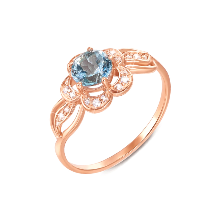 12345 Золота каблучка з топазом і фіанітами. Артикул 530075/топ 12345 грн8,444 12345