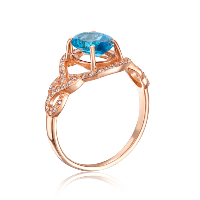 12345 Золота каблучка з топазом і фіанітами. Артикул 530085/топ сп 12345 грн11,048 12345