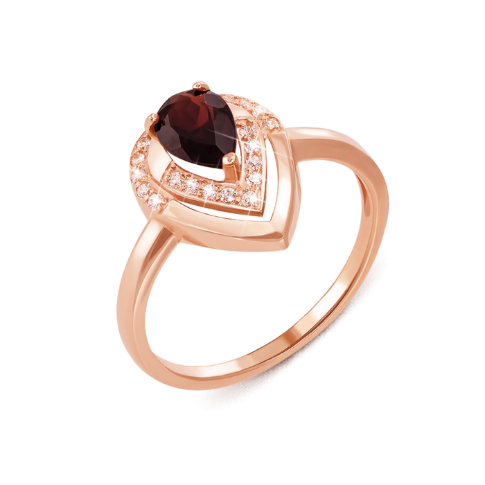 12345 Золота каблучка з гранатом і фіанітами. Артикул 530108/гр сп 12345 грн11,048 12345