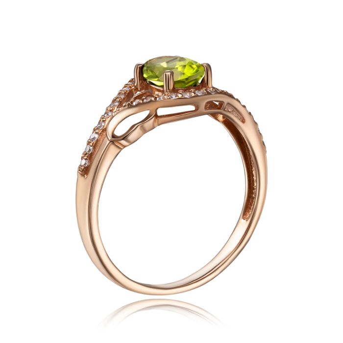 12345 Золота каблучка з хризолітом і фіанітами. Артикул 530119/хр с 12345 грн8,296 12345