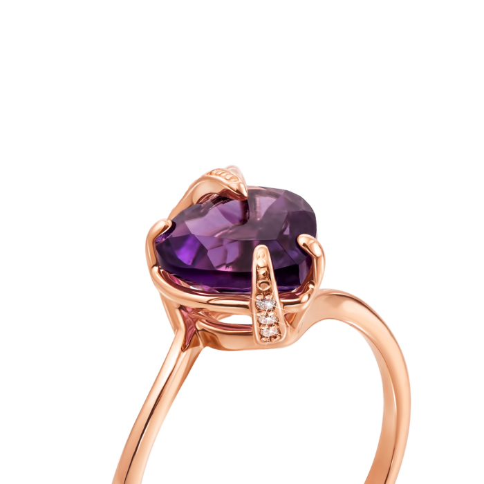 12345 Золота каблучка з аметистом і фіанітами. Артикул 530184/ам сп 12345 грн11,287 12345