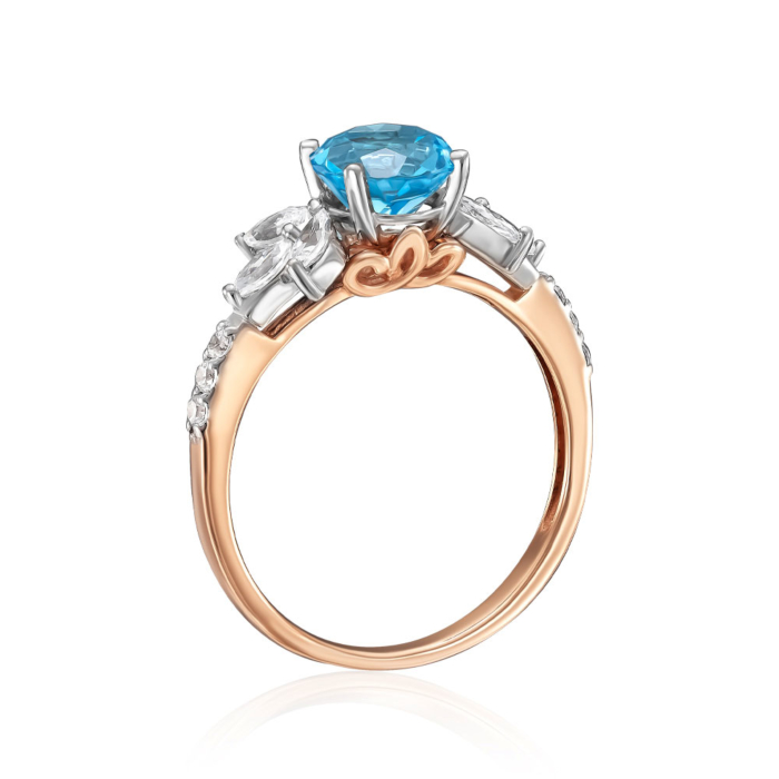 12345 Золота каблучка з топазом та фіанітами. Артикул 530408/01/1/7396 12345 грн13,689 12345