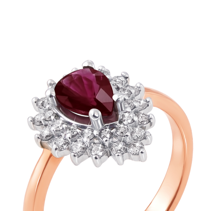 12345 Золота каблучка з рубіном і діамантами. Артикул 53049/1.5руб 12345 грн90,049 12345