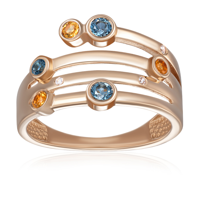 12345 Золота каблучка з міксом напівдорогоцінного каміння. Артикул 530490/01/0/16002 12345 грн12,969 12345