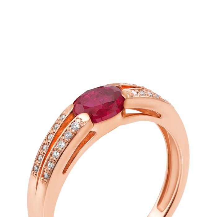 12345 Золота каблучка з рубіном і діамантами. Артикул 53212/0.8S руб 12345 грн31,695 12345