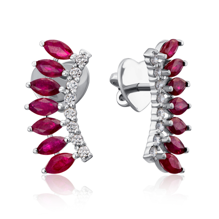 12345 Золоті сережки-кафи з рубінами і діамантами. Артикул 53796/02/1/8347 12345 грн94,226 12345