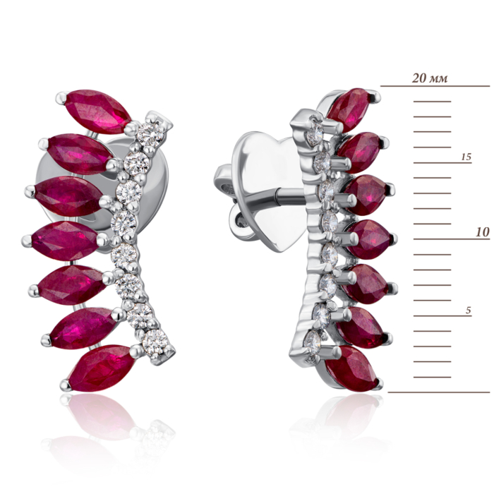 12345 Золоті сережки-кафи з рубінами і діамантами. Артикул 53796/02/1/8347 12345 грн94,226 12345