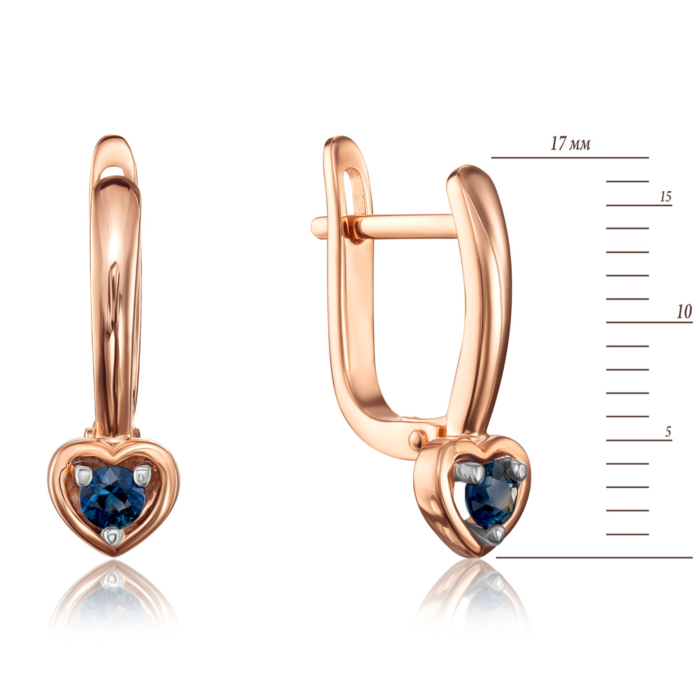 12345 Золоті сережки «Серце» з сапфірами. Артикул 53879/01/1/8053 12345 грн23,342 12345