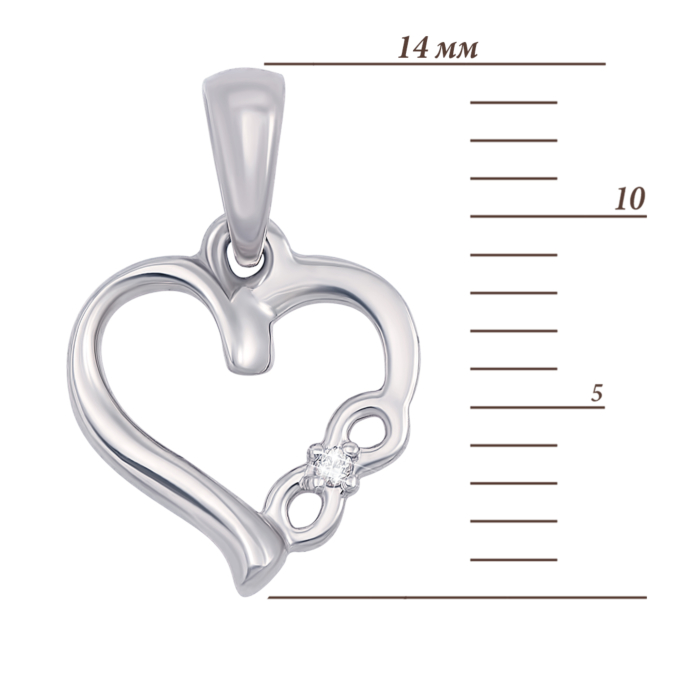 12345 Золота підвіска «Серце і безмежність» з діамантом. Артикул 53920/1б 12345 грн6,398 12345