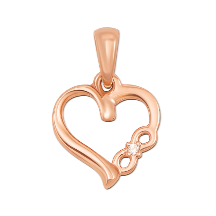 12345 Золота підвіска «Серце і безмежність» з діамантом. Артикул 53920/1 12345 грн4,300 12345