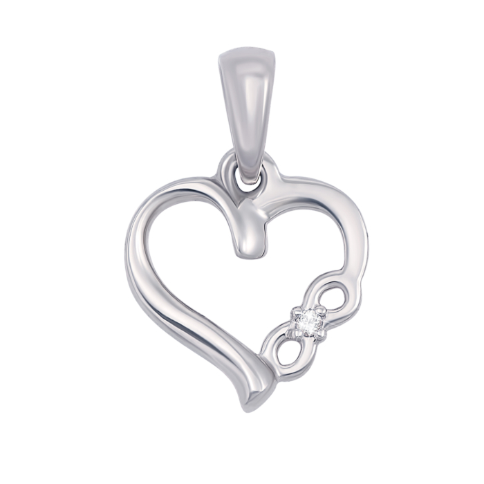 12345 Золота підвіска «Серце і безмежність» з діамантом. Артикул 53920/1б 12345 грн6,398 12345