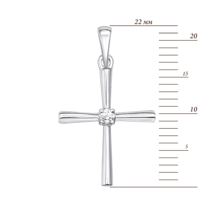 12345 Золотий хрестик з діамантом. Артикул 53967/02/1/8031 12345 грн9,306 12345