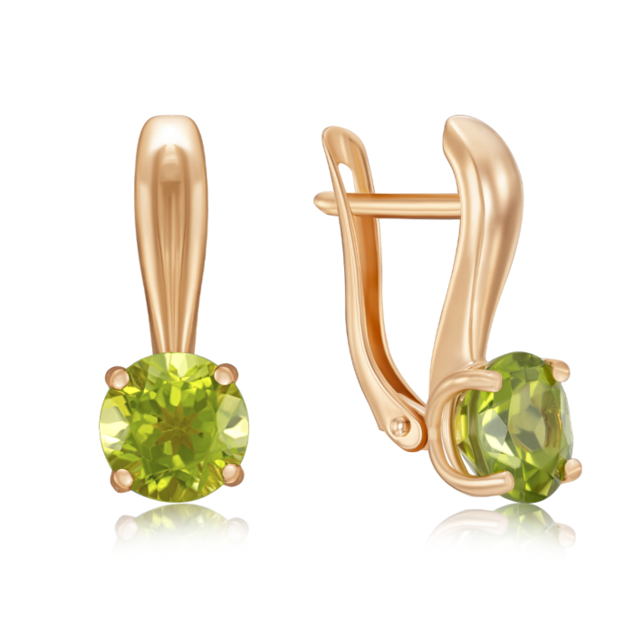 12345 Золоті сережки з хризолітом. Артикул 540054/01/0/6269 12345 грн16,763 12345