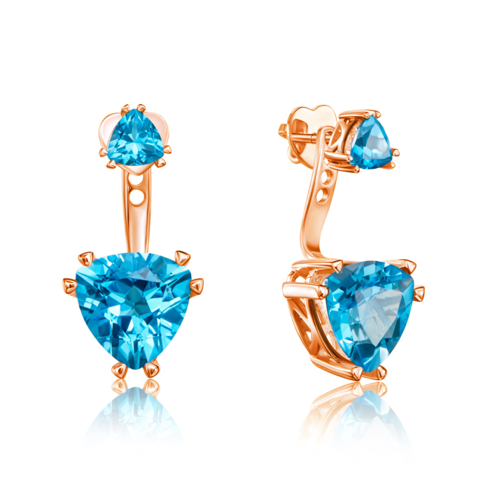 12345 Золоті пусети-джекети з топазом swiss. Артикул 540057/01/0/6018 12345 грн42,076 12345