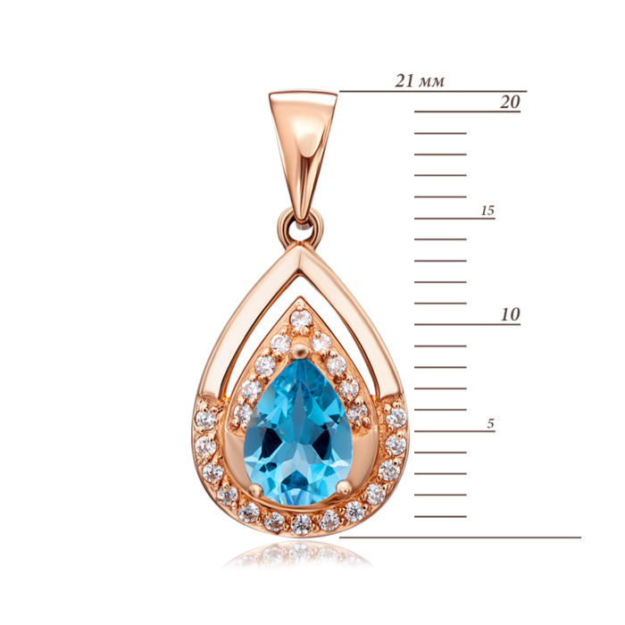 12345 Золота підвіска з топазом і фіанітами. Артикул 550029/топ кс 12345 грн6,340 12345