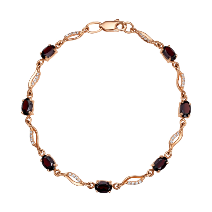12345 Золотий браслет з гранатами і фіанітами. Артикул 7099/01/0/5027 12345 грн24,833.00 12345