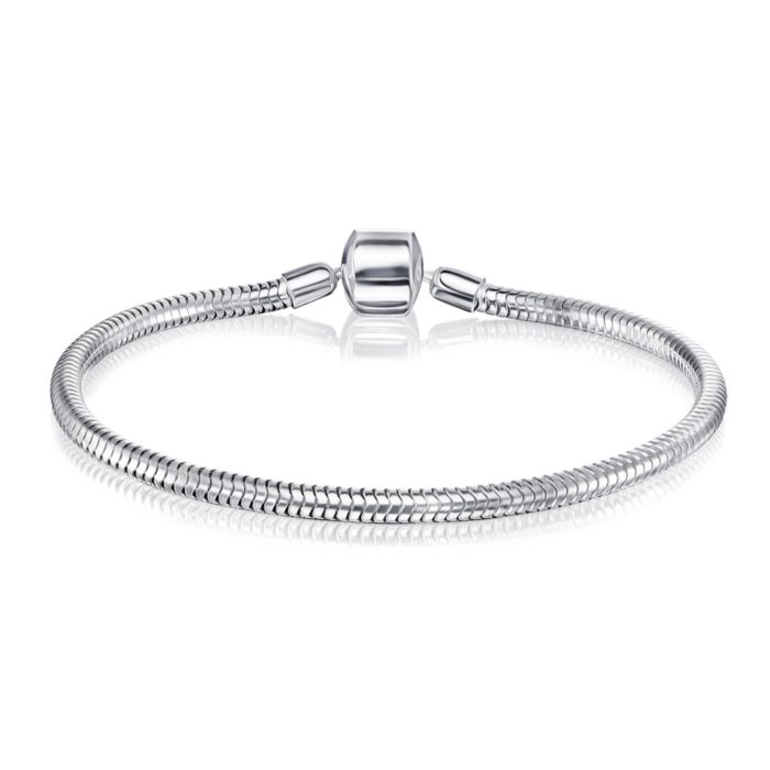 Серебряный браслет для шарма без вставки. Артикул 7561-18/12