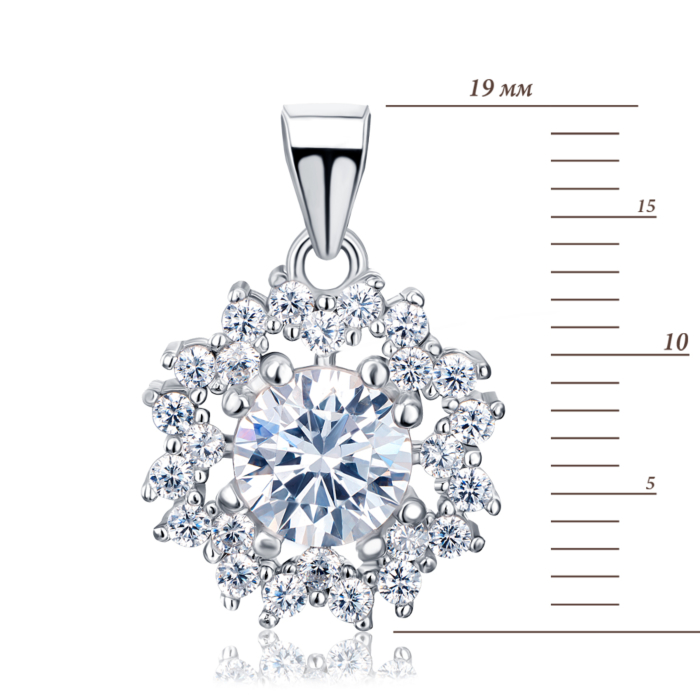 12345 Срібна підвіска з фіанітами. Артикул 7P19031-P/12/1 12345 грн1,641 12345