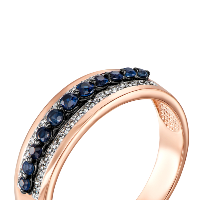 12345 Золота каблучка з сапфірами і діамантами. Артикул 800027/01/1/9250 12345 грн26,536 12345