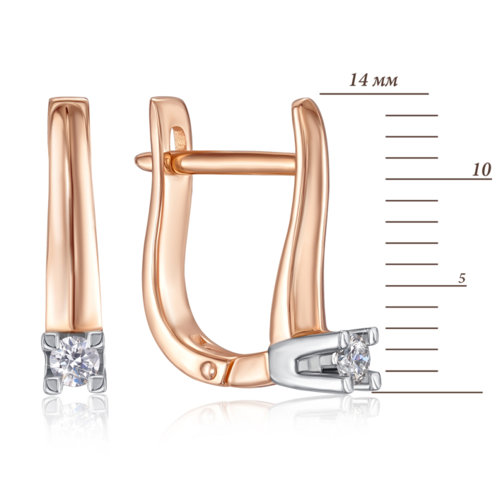 12345 Золоті сережки з діамантами. Артикул 807019/14/1/8556 12345 грн32,924 12345