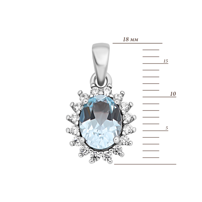 12345 Срібна підвіска з топазом і фіанітами. Артикул UG5847П.т.Rh 12345 грн1,715 12345