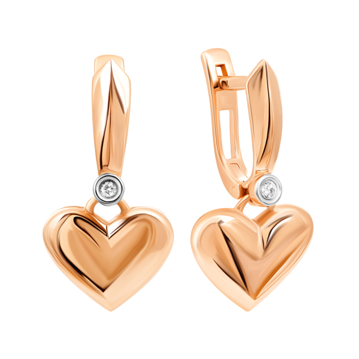 12345 Золоті сережки-підвіски з діамантами. Артикул UG5880578-С 12345 грн25,808 12345