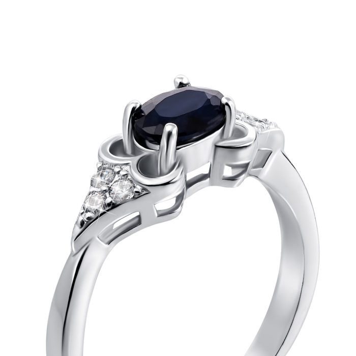 12345 Срібна каблучка з сапфіром і фіанітами. Артикул Тд0014/сап-R 12345 грн2,449 12345