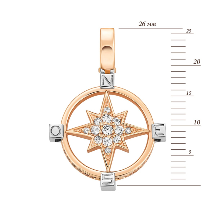 12345 Золота підвіска з фіанітами. Артикул UG5П0329 12345 грн10,957 12345