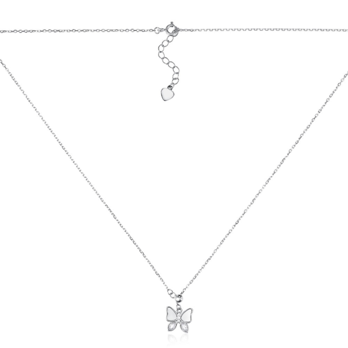 12345 Срібне кольє з фіанітами та перламутром. Артикул SN00460-K/12/1090 12345 грн1,102 12345