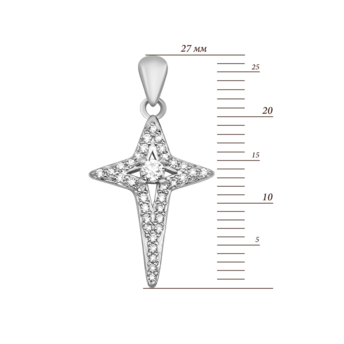 Серебряная подвеска Звездочка с фианитами. Артикул UG5SZDP03749