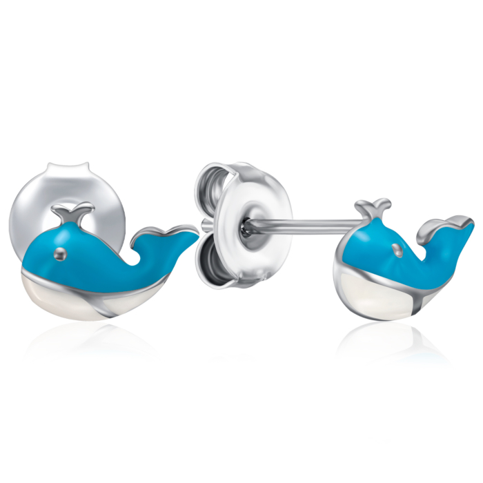 12345 Срібні сережки з емаллю. Артикул AE00498-E/12/1450 12345 грн1,000 12345