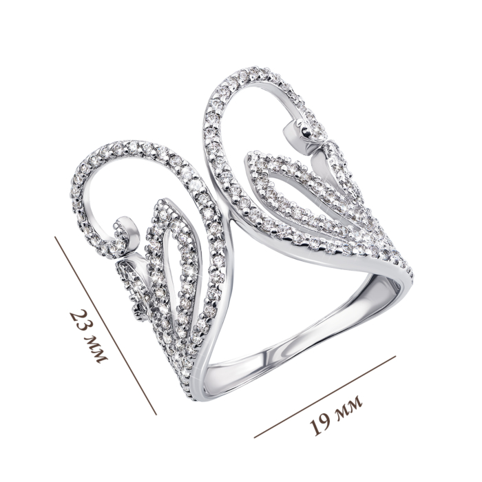 12345 Срібна каблучка з фіанітами. Артикул AZ01138/28 12345 грн3,442 12345