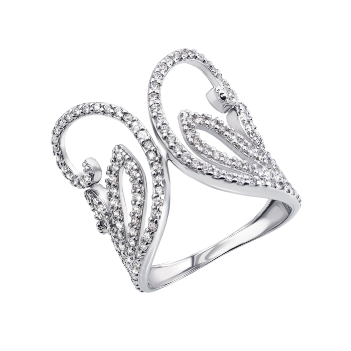 12345 Срібна каблучка з фіанітами. Артикул AZ01138/28 12345 грн3,442 12345