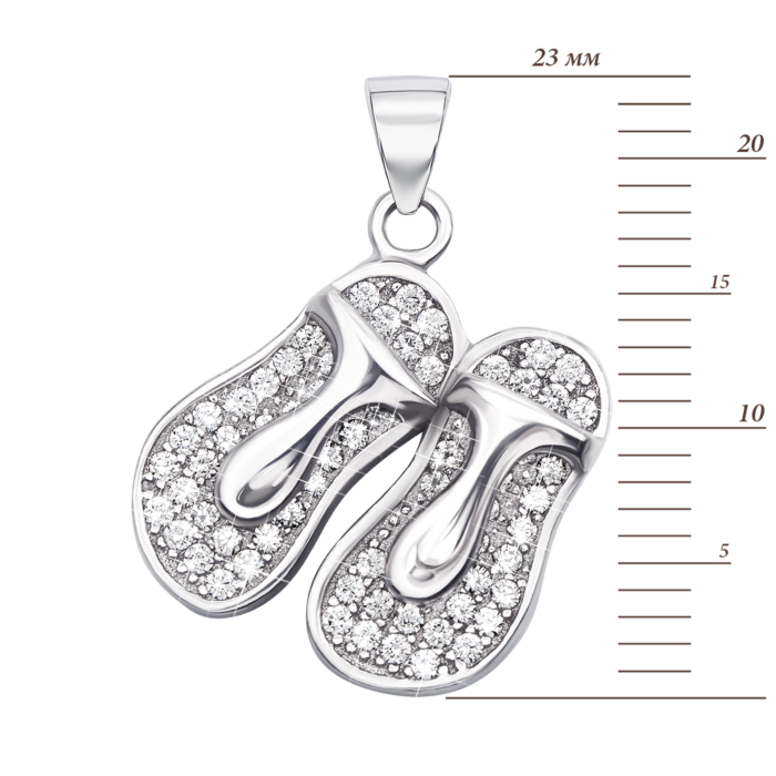 Серебряная подвеска с фианитами. Артикул AZ03202