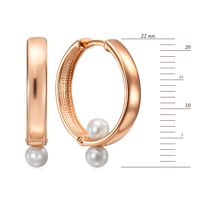 12345 Золоті сережки-конго з перлинами. Артикул 22934/01/0/2154 12345 грн20,163 12345