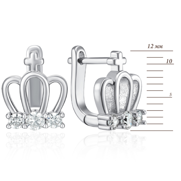 12345 Срібні сережки з фіанітами. Артикул B00016-E/12/1 12345 грн2,573 12345