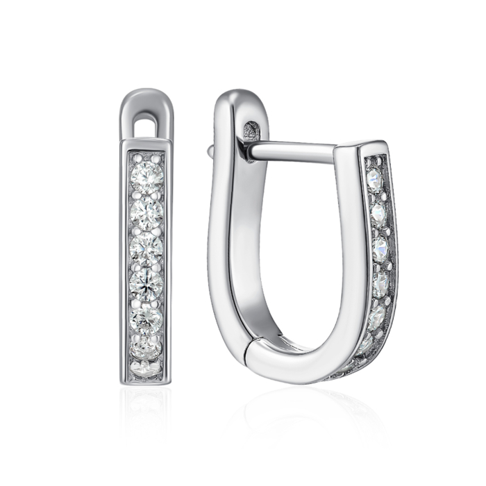 Серебряные серьги с фианитами. Артикул B00079-E/12/1