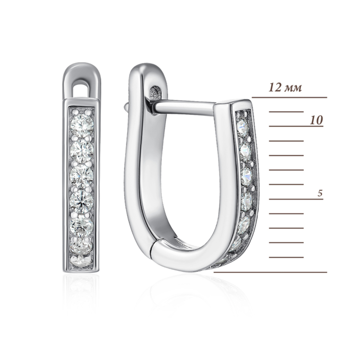 Серебряные серьги с фианитами. Артикул B00079-E/12/1