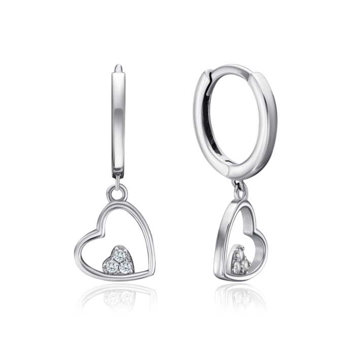 Срібні сережки з фіанітами. Артикул B00933-E/12/1