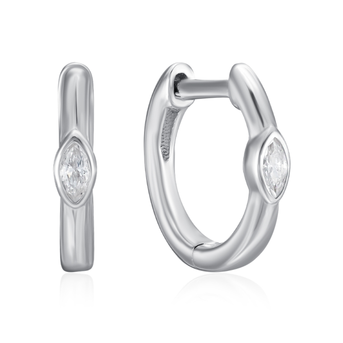 12345 Срібні сережки-конго з фіанітом. Артикул B01061-E/12/1 12345 грн907 12345