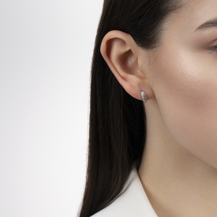 12345 Срібні сережки-конго з фіанітами. Артикул B01630-E/12/1 12345 грн1,112 12345