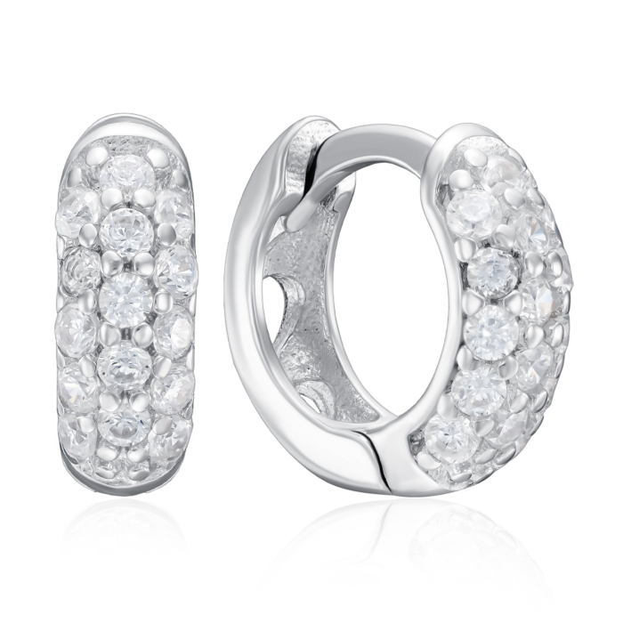 12345 Срібні сережки-конго з фіанітами. Артикул B01630-E/12/1 12345 грн1,112 12345
