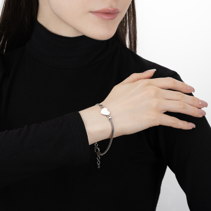 12345 Срібний браслет «Серце» без вставки. Артикул BCPXX000124-B/12 12345 грн3,012 12345