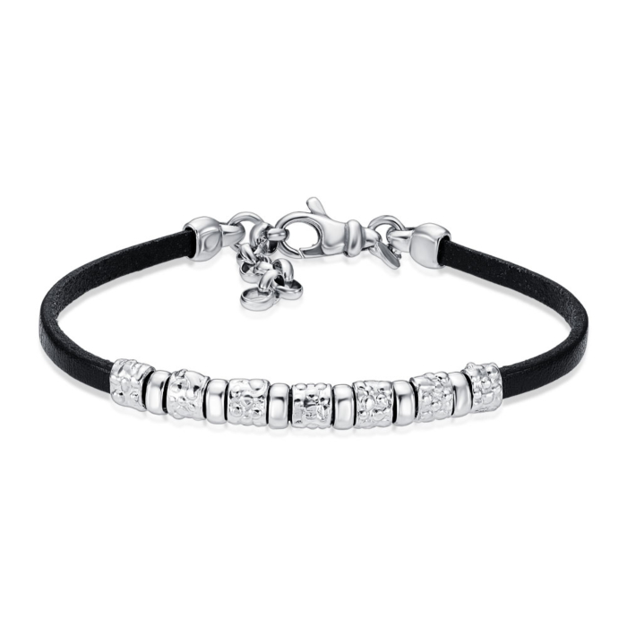 12345 Шкіряний срібний браслет. Артикул BLDXU000054-B/12 12345 грн3,202 12345