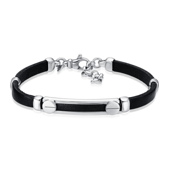 12345 Шкіряний срібний браслет. Артикул BLDXU000133-B/12 12345 грн4,278 12345